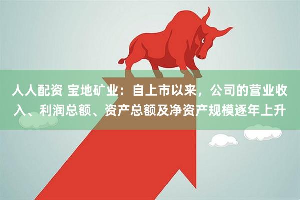 人人配资 宝地矿业：自上市以来，公司的营业收入、利润总额、资产总额及净资产规模逐年上升